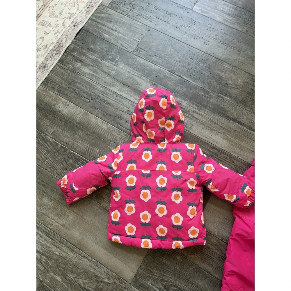 Cat & Jack Baby Girl 12 Months Snow Suit Pink 3-in-1 Jacket Snow winter Bib